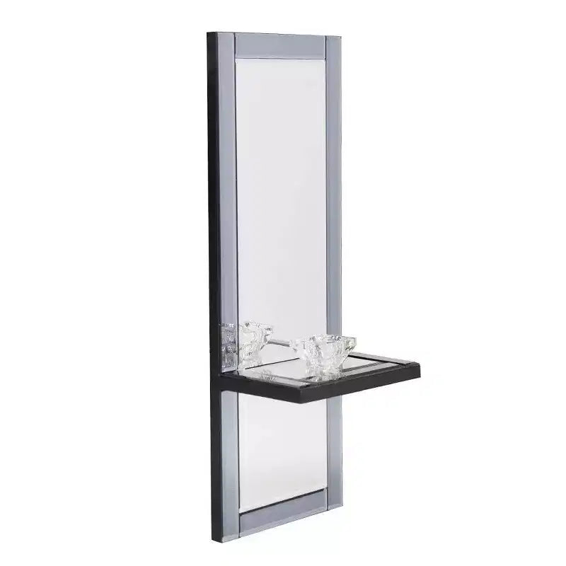 Howard Elliott Rectangle Emerson Decorative Wall Mirror Gray : Modern Style, Wood Frame, 24"x9", No Assembly Required