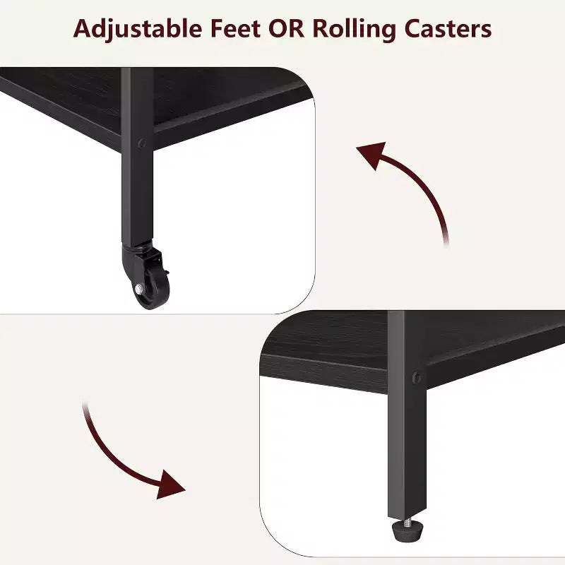 Large Printer Stand w/ Power Outlets & USB, 4-Tier Rolling Printer Cart, Mobile Table w/ Wheels for Home Office, CPU, 23.7 Wide