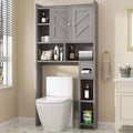 Celebalcony Over The Toilet Storage Cabinet with Barn Doors & Toilet Paper Holder for Bathroom Space Saver, Adjustable Shelf and Anti-Tip Device