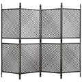 vidaXL 4-Panel Room Divider Poly Rattan Anthracite 94.5x78.7