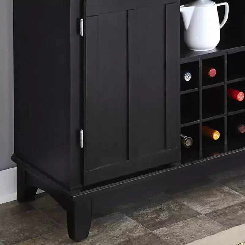 Large Buffet of Buffets Server with Hutch and Oak Top Black - Homestyles
